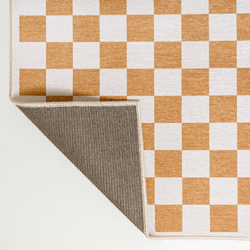 Ainsley Modern Cottage Checkerboard Washable Area Rug